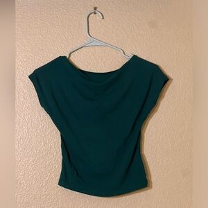 SHEIN green backless shirt